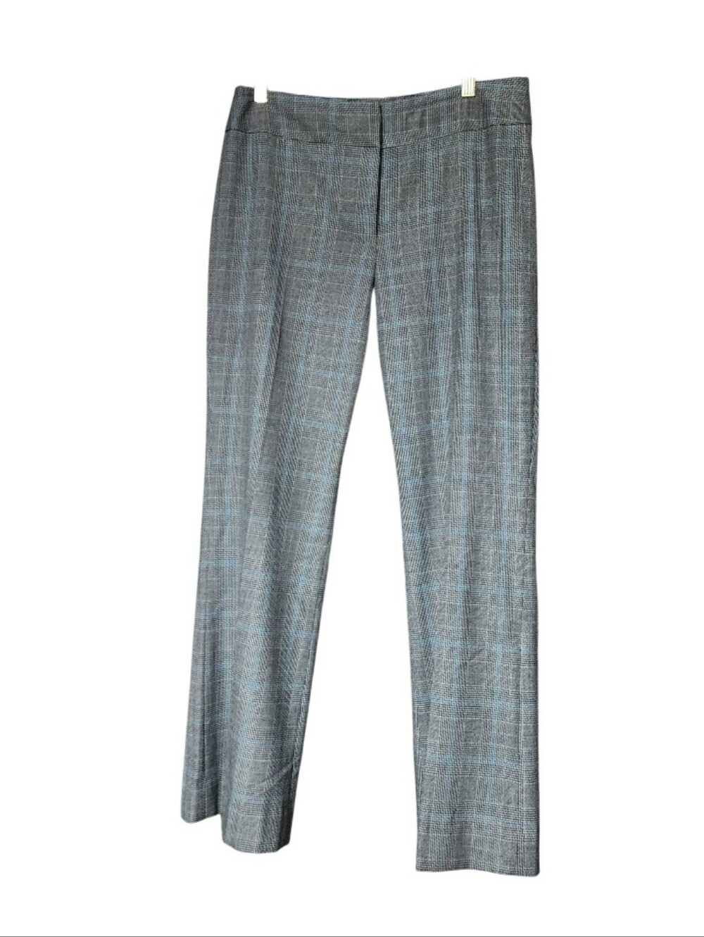 ANTONIO MELANI Gray Plaid Trousers with Blue Windowpane